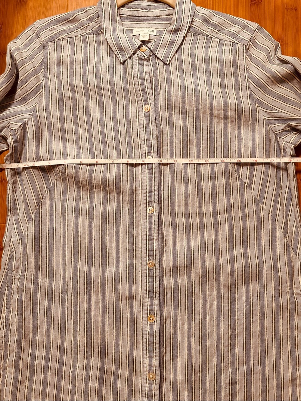 J. Jill Light Blue Striped Shirt Dress - Picture 5 of 7
